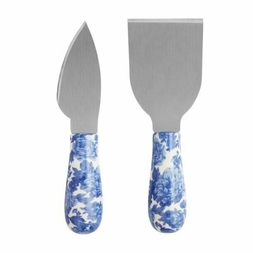 Pioneer Woman Heritage Floral Cheese Knife and Fork Set 4-pc Blue White Gift NEW